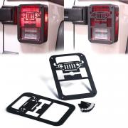 KAWELL 2 Pcs Rear Tail lamp Tail light Cover Trim Guards Protector for Jeep Wrangler Sport X Sahara Unlimited Rubicon 2007-2016 (JEEP) 