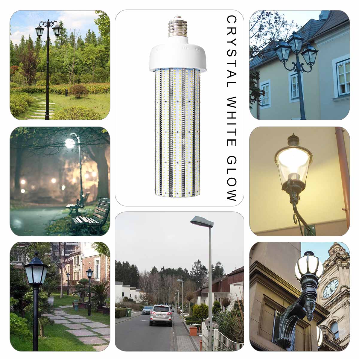 KAWELL 120W LED Corn Light Bulb E39 Large Mogul Base LED Street/Area Light Bulb for Fixtures HID/HPS/Metal Halide or CFL, 14400 lumen 5000K (Crystal White Glow) UL Listed TUV-Qualified DLC Certified 