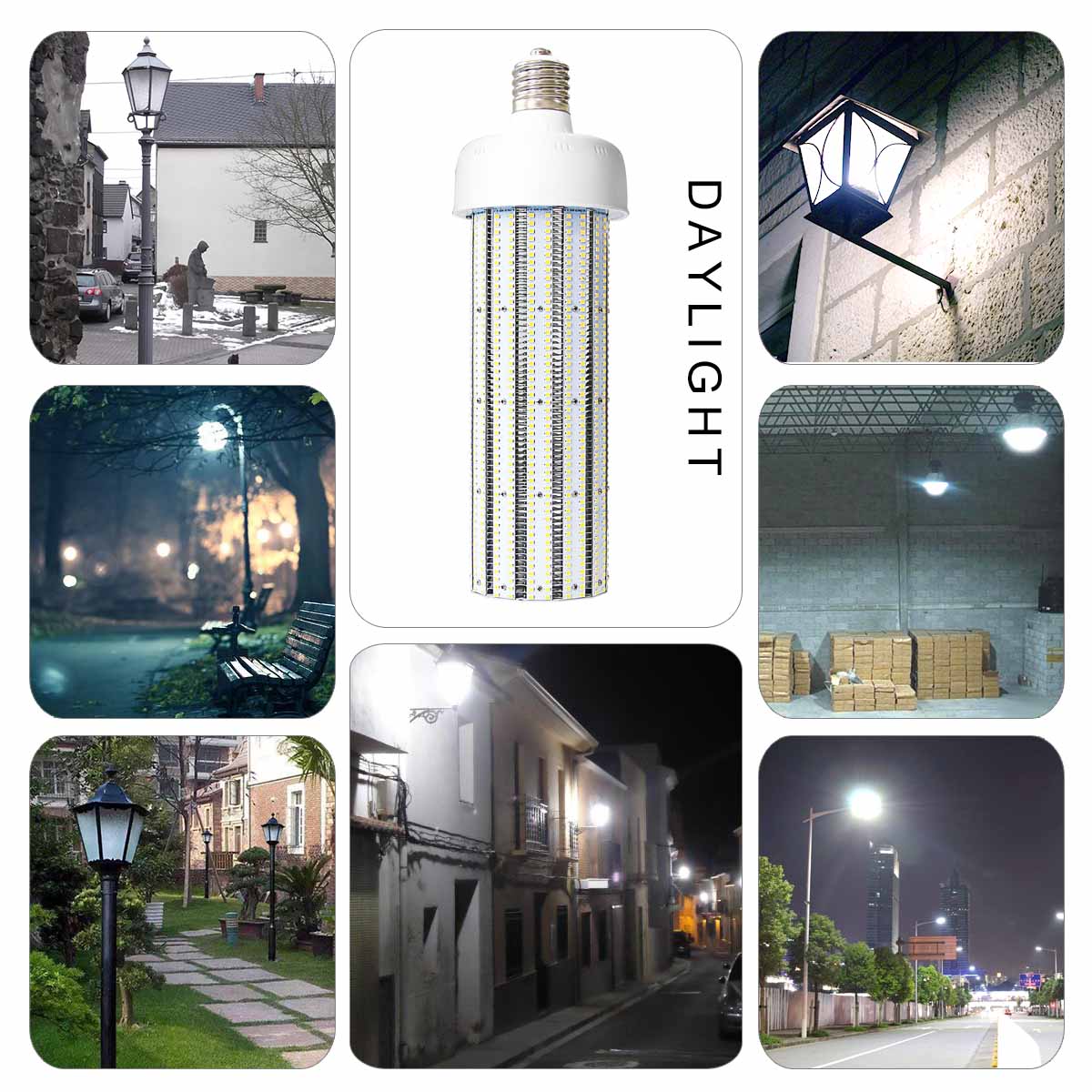KAWELL 120W LED Corn Light Bulb E39 Large Mogul Base Street/Area Light Bulb for Fixtures HID/HPS/Metal Halide or CFL, 14400 lumen 6500K(Daylight) 360°Flood Light UL Listed/TUV-Qualified/DLC Certified 